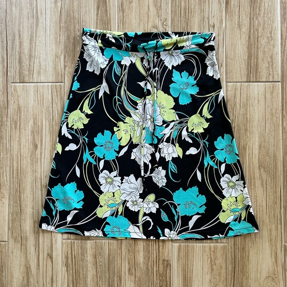 dm bm black floral drawstring skirt Size S - Picture 6 of 6
